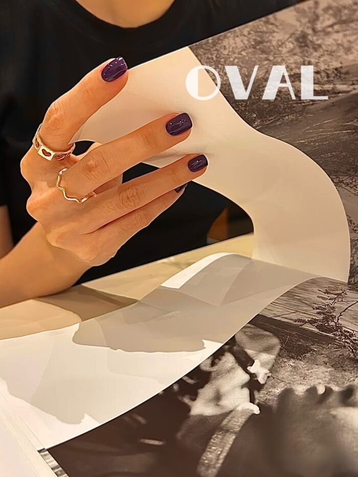 [Cure in 40s with Lamp] Elegant Lavender Gel Nail Wraps (Oval Shape) - 20pcs Self-Adhesive, Instant Hardening Nail Tips - Image 2