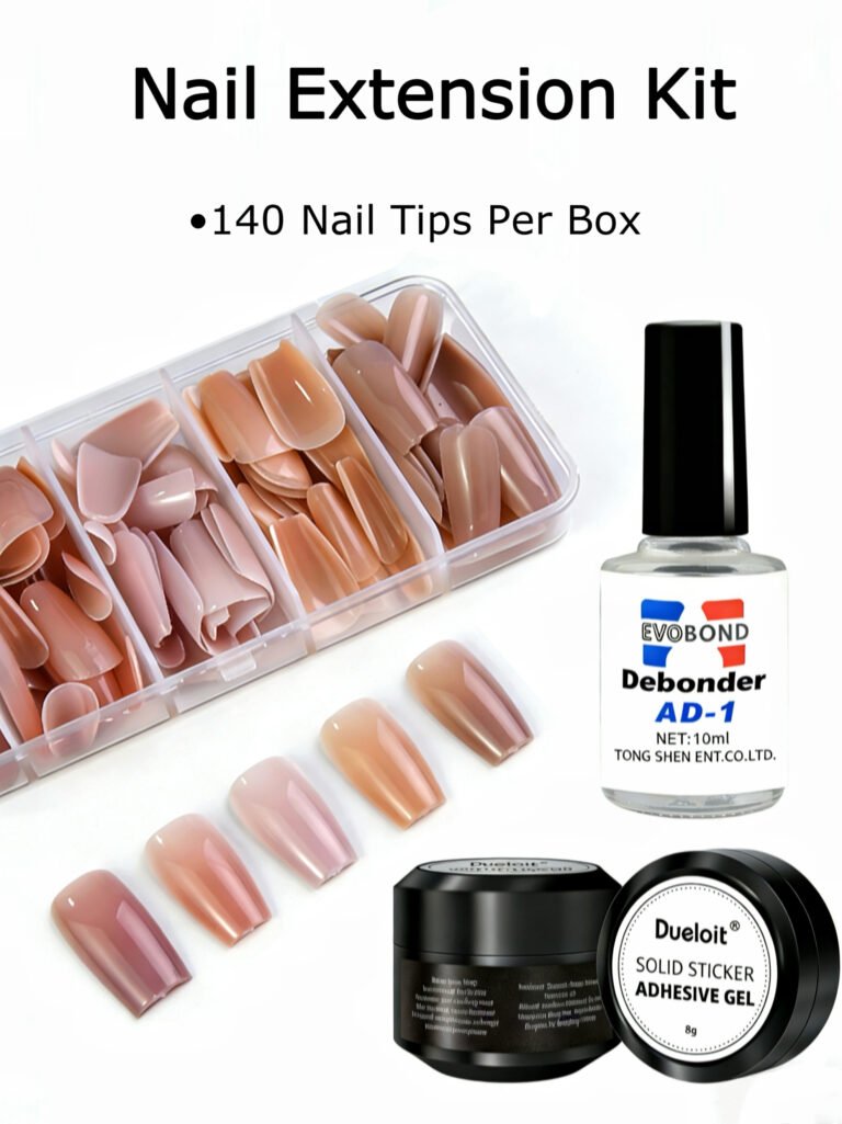 OVAL 140-Piece Nail Extension Tip Tool Set | Solid Adhesive + Debonder Bundle (Add-On for $10 with Any Nail Wrap Purchase)