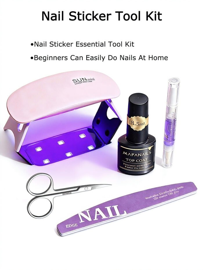 OVAL-Gel-Nail-Wrap-Full-Tool-Kit OVAL Gel Nail Wrap Full Tool Kit | UV Lamp + Top Coat + Manicure Tools Bundle (Add-On for $10 with Any Nail Wrap Purchase) - Image 1